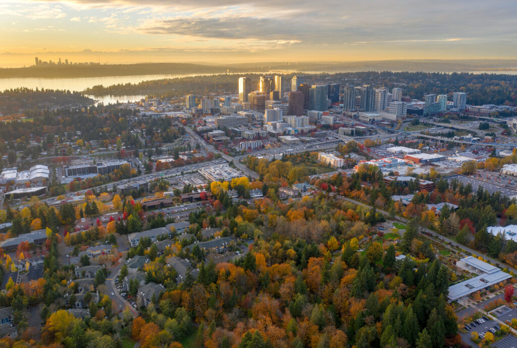 Bellevue with Seattle in the Backdrop in Washington State near me