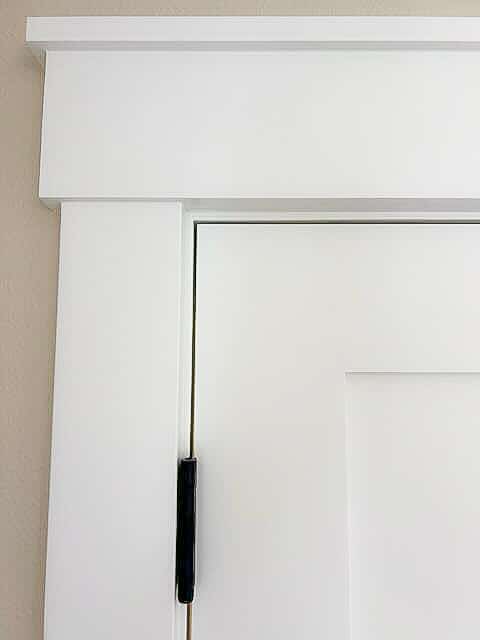 close up of door trim millwork